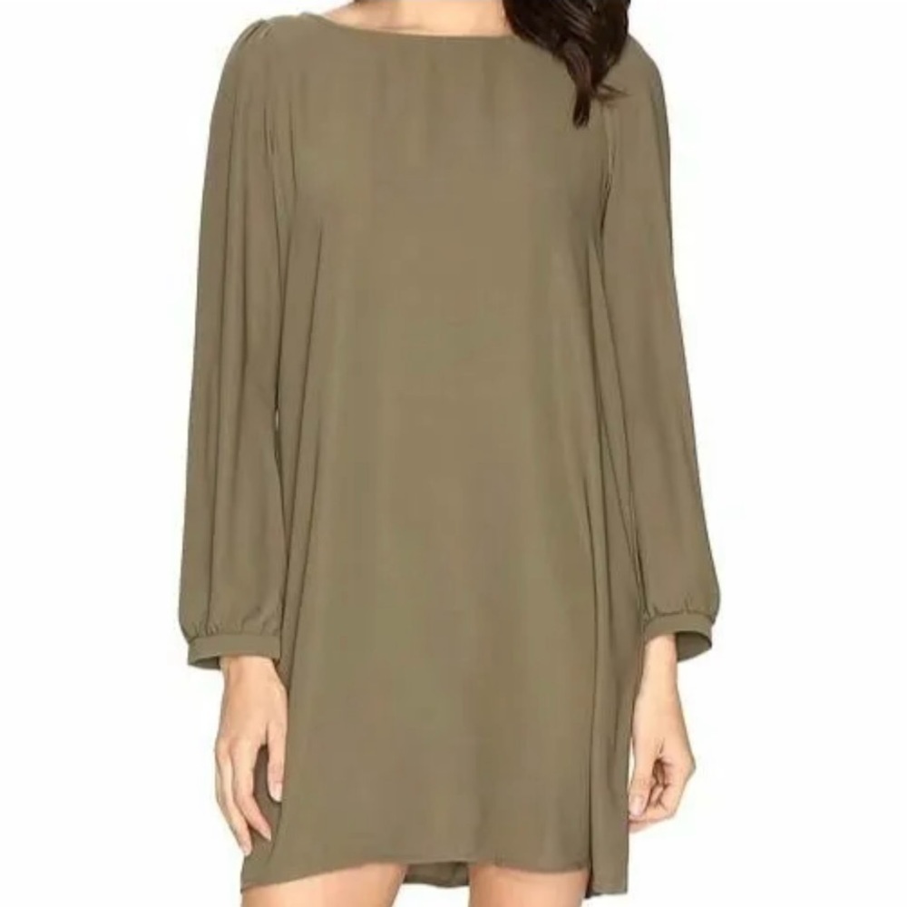 Brigutte Bailey pre loved olive green dress
